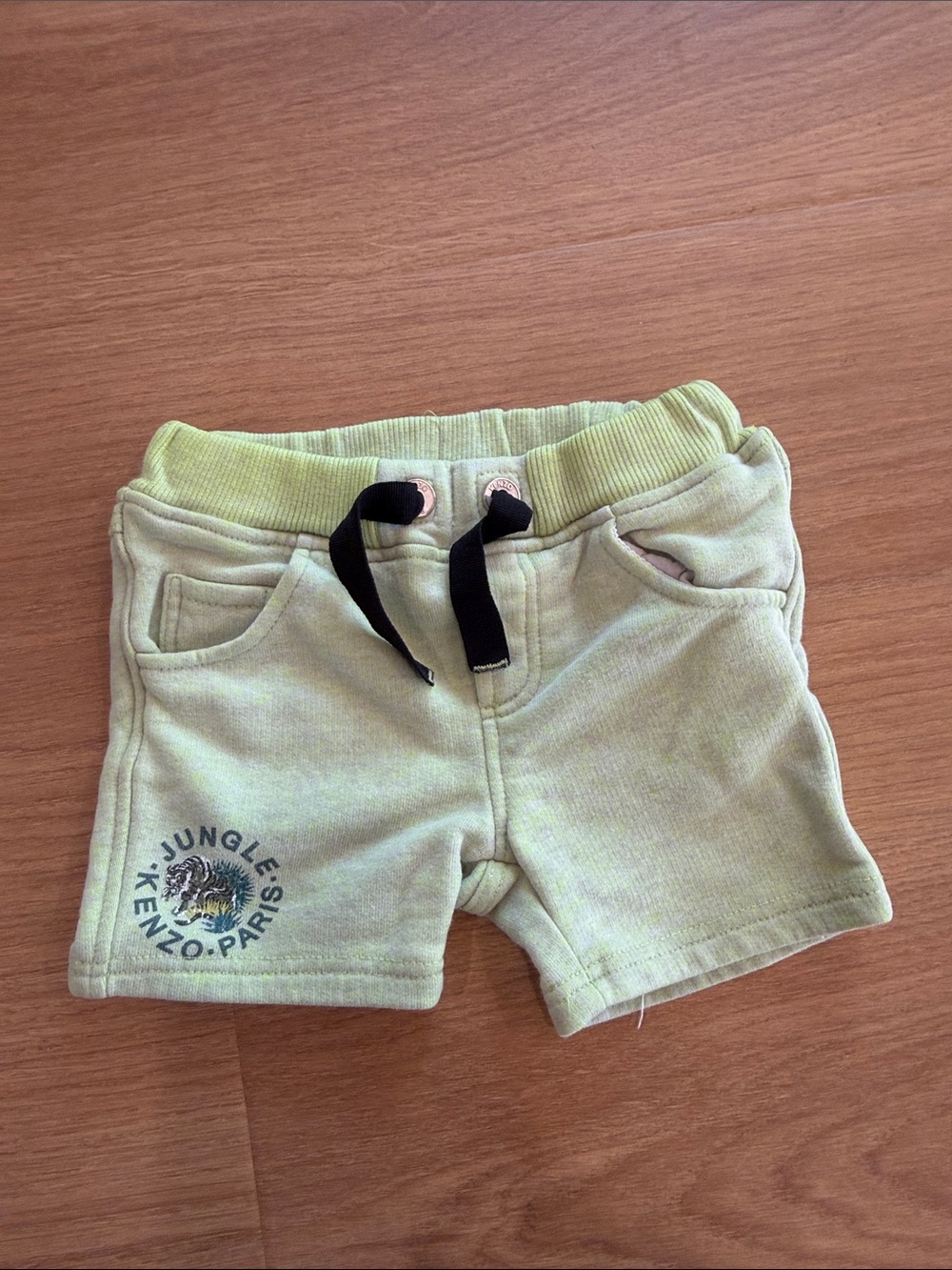 Kenzo Kids Light Green Jungle Patch Drawstring Shorts